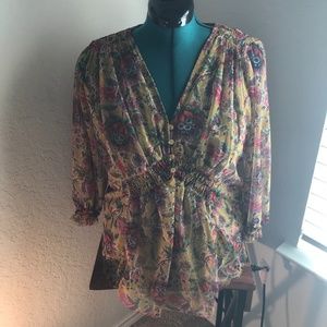 ANTHROPOLOGIE blouse / floral / great condition / gently used / long sleeves